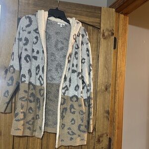Maurices Gray and Tan Leopard Cardigan